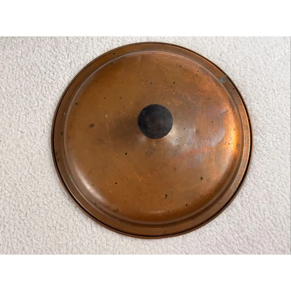 Vintage Copper and Brass Chafing Dish - Metal Stand/Wooden Handle